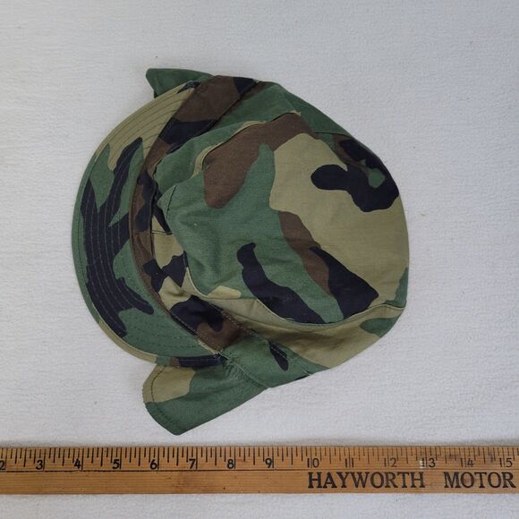 Vintage Military Hat Mens Size 7 1990s Woodland Camo Army Cap U.S. Camouflage - Picture 15 of 15